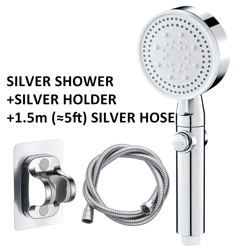 Shower Bath Shower Head Pressurized Large Water Output - Here2Save