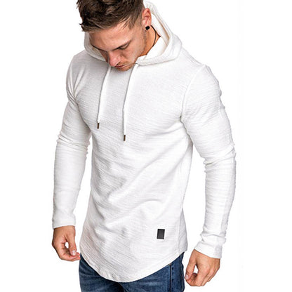 Sudadera con capucha para hombre Sudadera casual de manga larga Tops delgados Camiseta de gimnasio