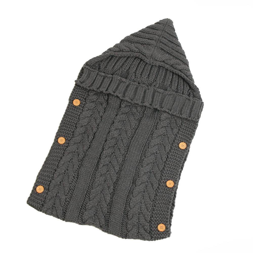 New Autumn Winter Newborn Baby Boy Girl Knit Sleeping Bag Clothes Infant Baby Pure Color Hold Blanket - Here2Save