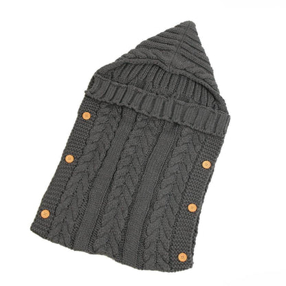 New Autumn Winter Newborn Baby Boy Girl Knit Sleeping Bag Clothes Infant Baby Pure Color Hold Blanket - Here2Save