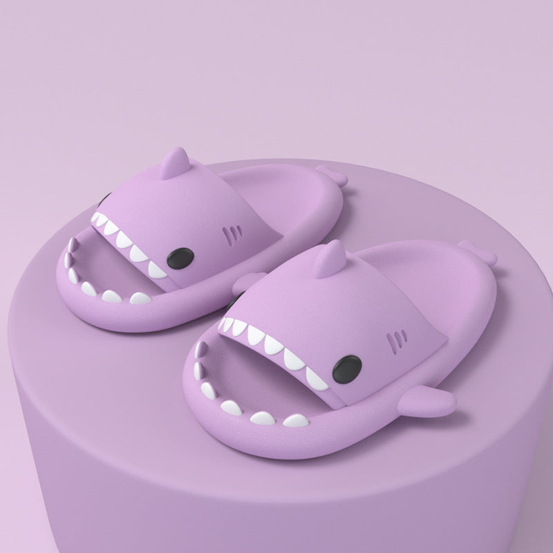 Adult's Slippers Indoor Outdoor Funny Shark Cartoon - Here2Save