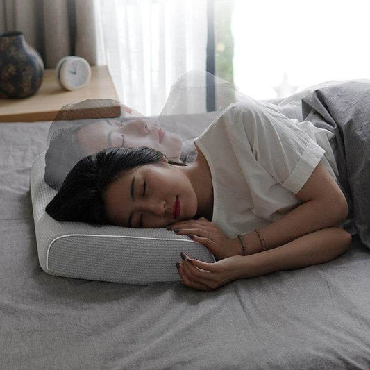 Memory Foam Massage Pillow Help Sleep And Protect The Neck Pillow Knitted Cotton Pillow Home Bedding - Here2Save