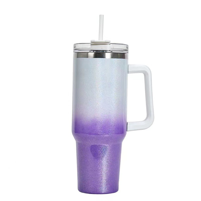 40oz Straw Coffee Insulation Cup With Handle Portable Car Stainless Steel Water Bottle LargeCapacity Travel BPA Free Thermal Mug - Here2Save