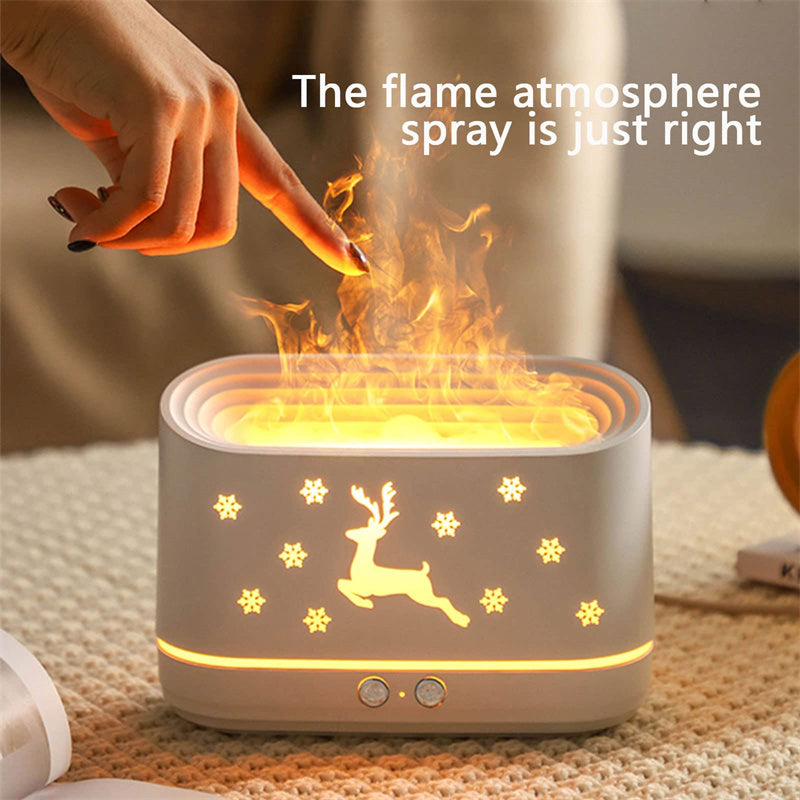 Elk Flame Humidifier Diffuser Mute Household Atmosphere Lamp Christmas Home Decorations - Here2Save