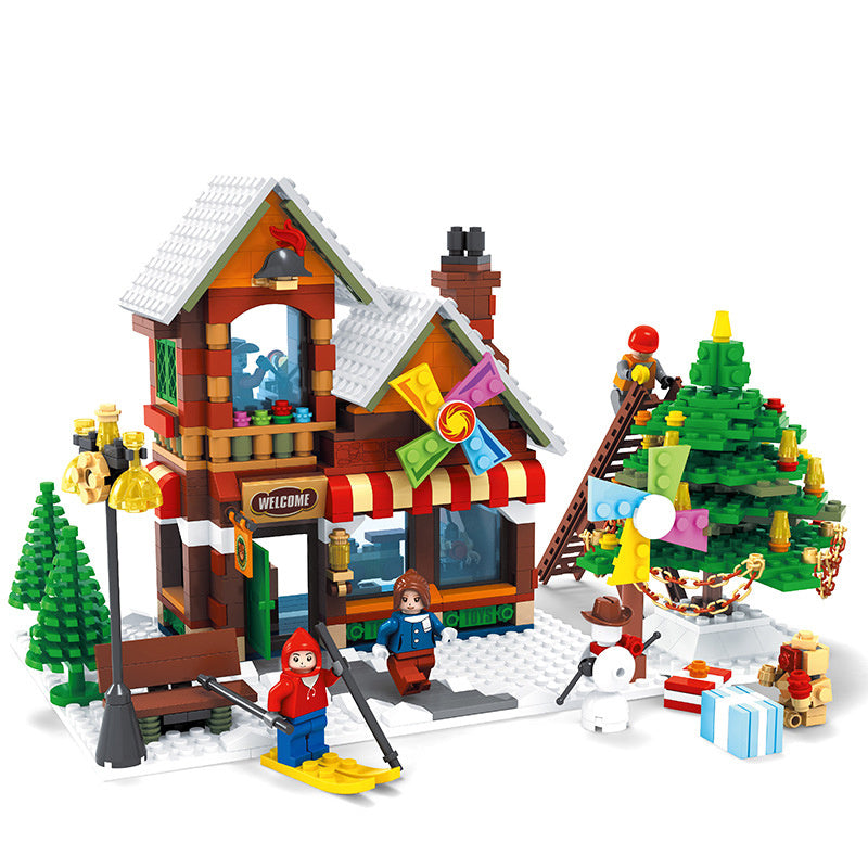 Christmas Post Office Puzzle Assembling Building Block Toys