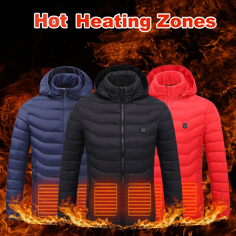 New Heated Jacket Coat USB Electric Jacket Cotton Coat Heater Thermal Clothing Heating Vest Men's Clothes Winter - Here2Save