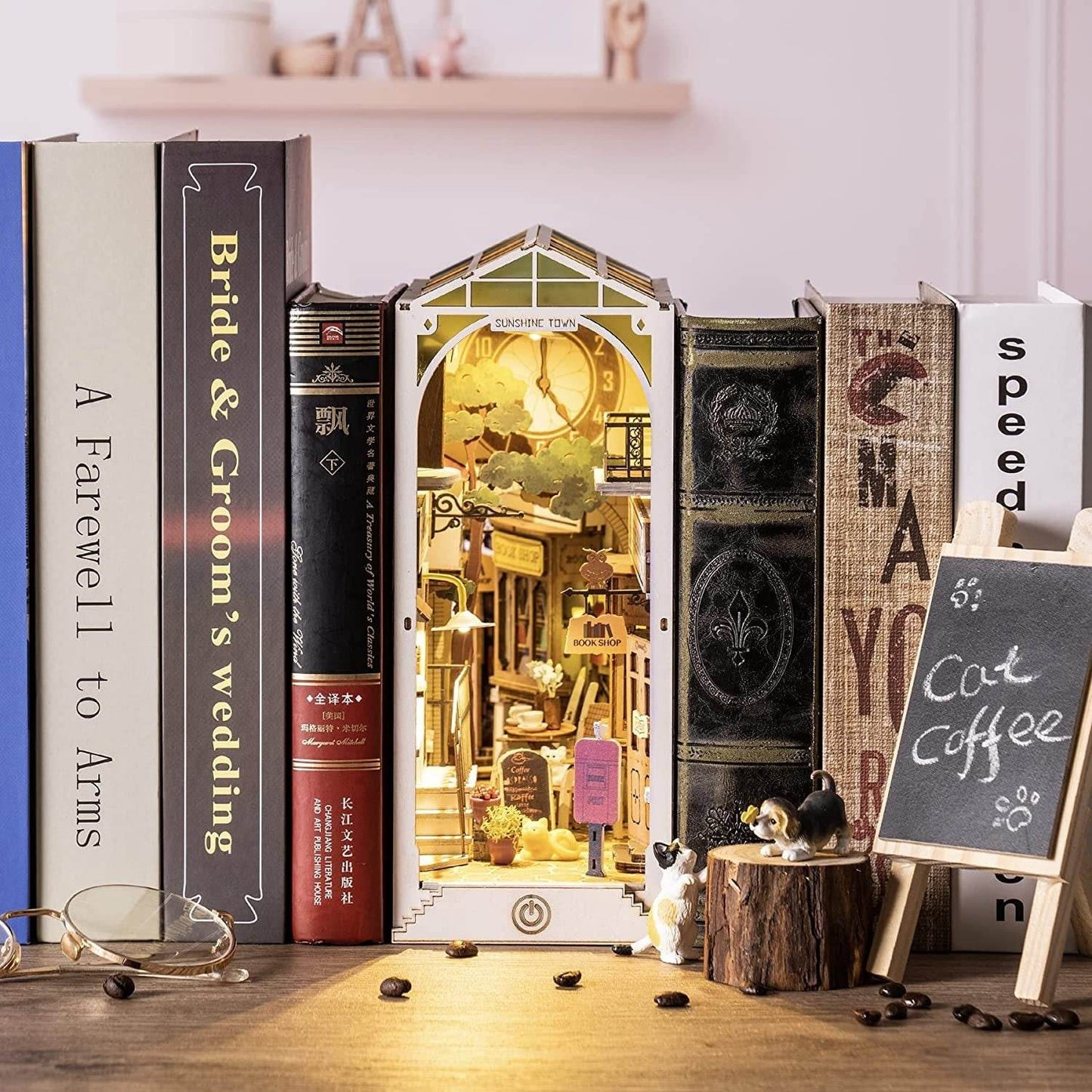 Robotime Rolife Book Nooks Series Stories In Books 4 Kinds DIY Wooden Miniature House Furniture Sakura Densya TGB01 Dropshipping - Here2Save