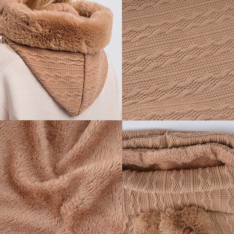 Winter Thick Plush Hat With Scarf Windproof Warm Knit Hats Hooded For Women - Here2Save