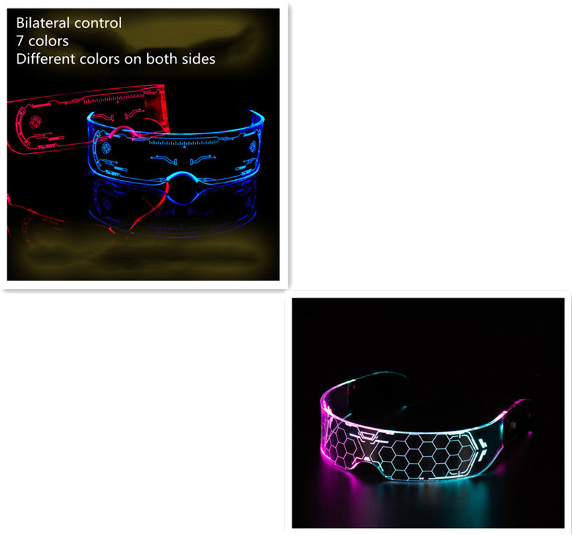 LED Luminous Glasses Party Bar Disco Punk Glasses Futuristic Style Festival Goggles Decoration Gifts - Here2Save