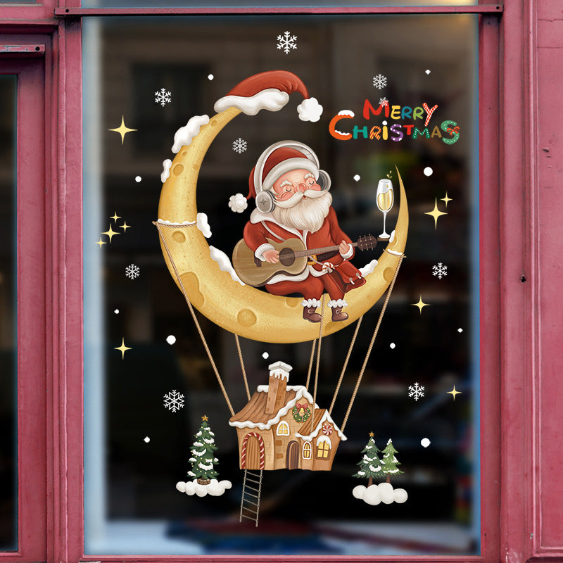 Christmas Decoration Santa Claus Electrostatic PVC Wall Sticker