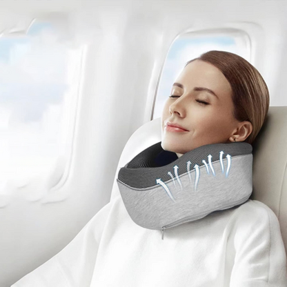 Almohada de Viaje para el cuello, almohada de avión no deformada, cojín para el cuello de viaje, almohada duradera en forma de U con memoria de viaje, almohada de algodón para siesta en el cuello