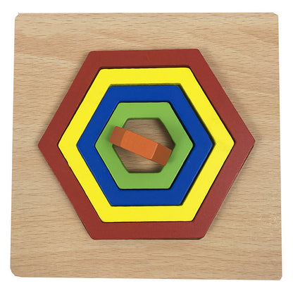 Children's Early Education Geometric Building Block Three-dimensional Puzzle