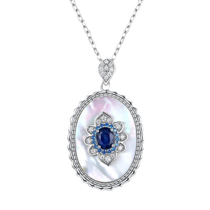 Sapphire Diamond Pendant 925 Sterling Silver Party Wedding Pendants Chain Necklace For Women Charm Jewelry - Here2Save