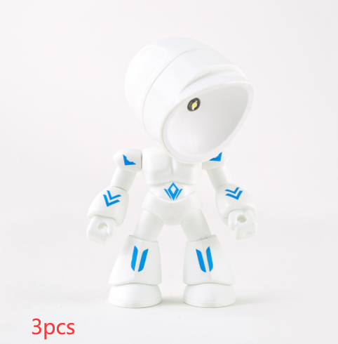 Cute LED Hero Table Lamp Mini Portable Cool Mecha Cute Robot Night Light Bedroom Home Decoration Kids Boys Gifts