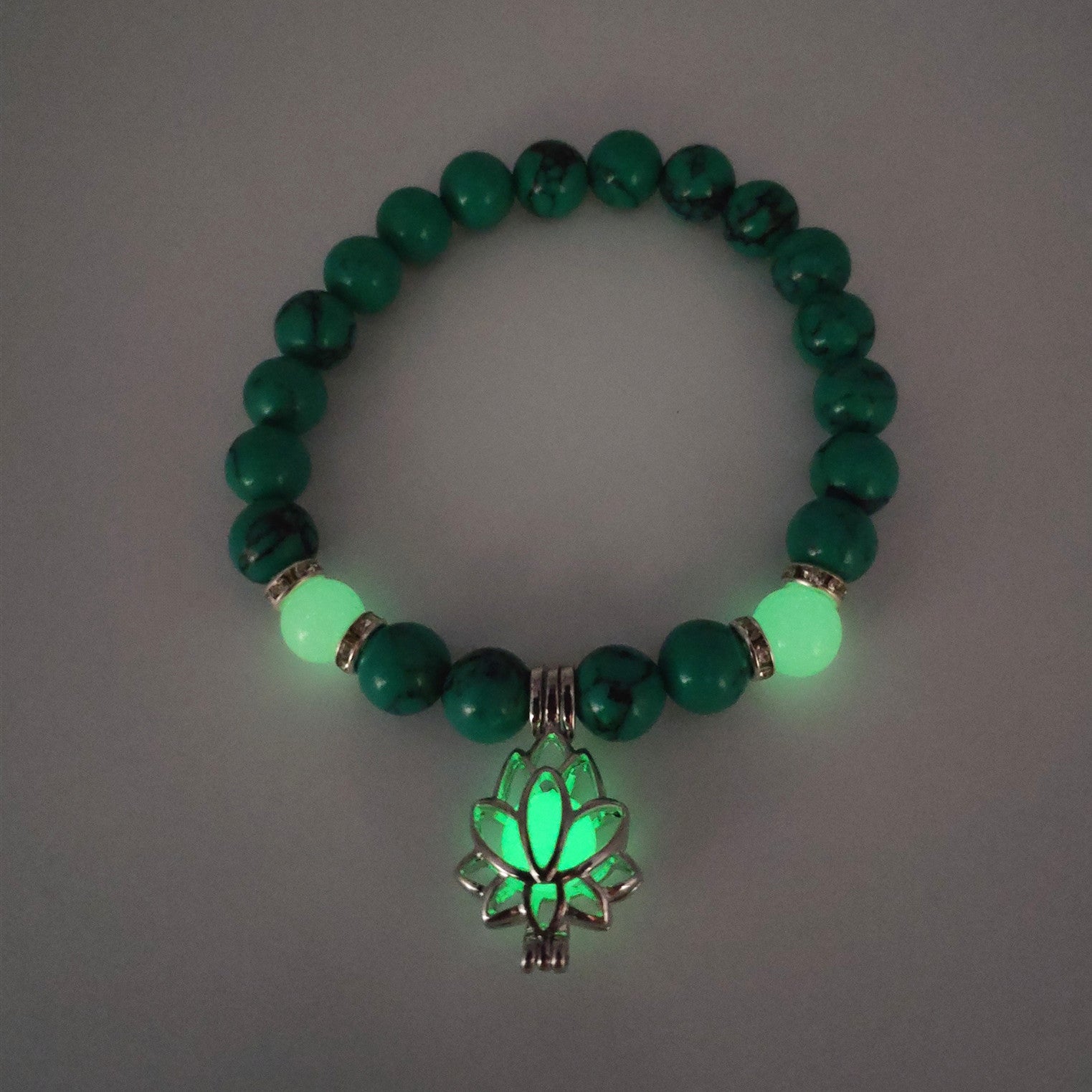 Energy Luminous Lotus Natural Stone Bracelet Yoga Healing Luminous Glow In The Dark Charm Beads Bracelet For Men Women Prayer Buddhism - Here2Save