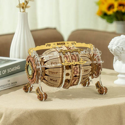 Robotime ROKR Time Engine Calendar 3d Wooden Puzzle Model Toys for Children Kids LC801 - Here2Save