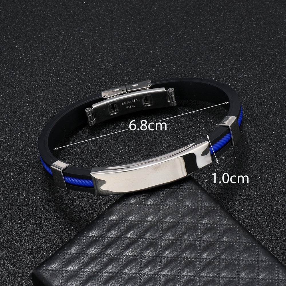 Titanium Steel Silicone Bracelet Stainless Steel - Here2Save