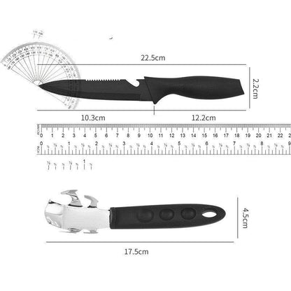Steel Black Blade Five-piece Set Kitchen Knife Fruit Knife With Omelette Maker Peeling set - Here2Save