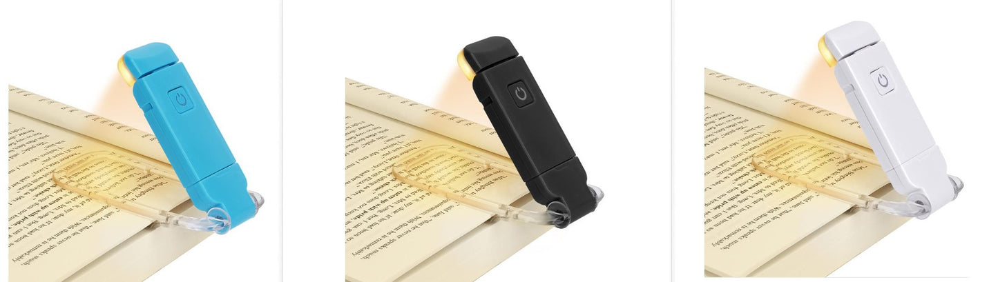 Luz LED recargable por USB para lectura de libros, brillo ajustable, protección ocular, Clip, luz de libro, marcapáginas portátil, luz de lectura