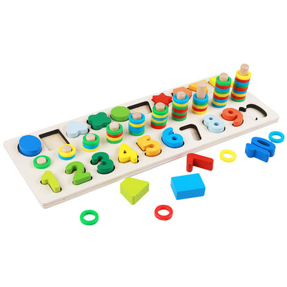 3 in 1 Early Educational Geometry Number Matching Montessori Wooden Toys