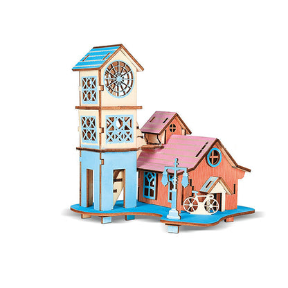 Wooden puzzle 3D three-dimensional puzzle DIY model