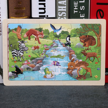 Cartoon Pictures 24 Pieces Of Wooden Jigsaw Puzzle