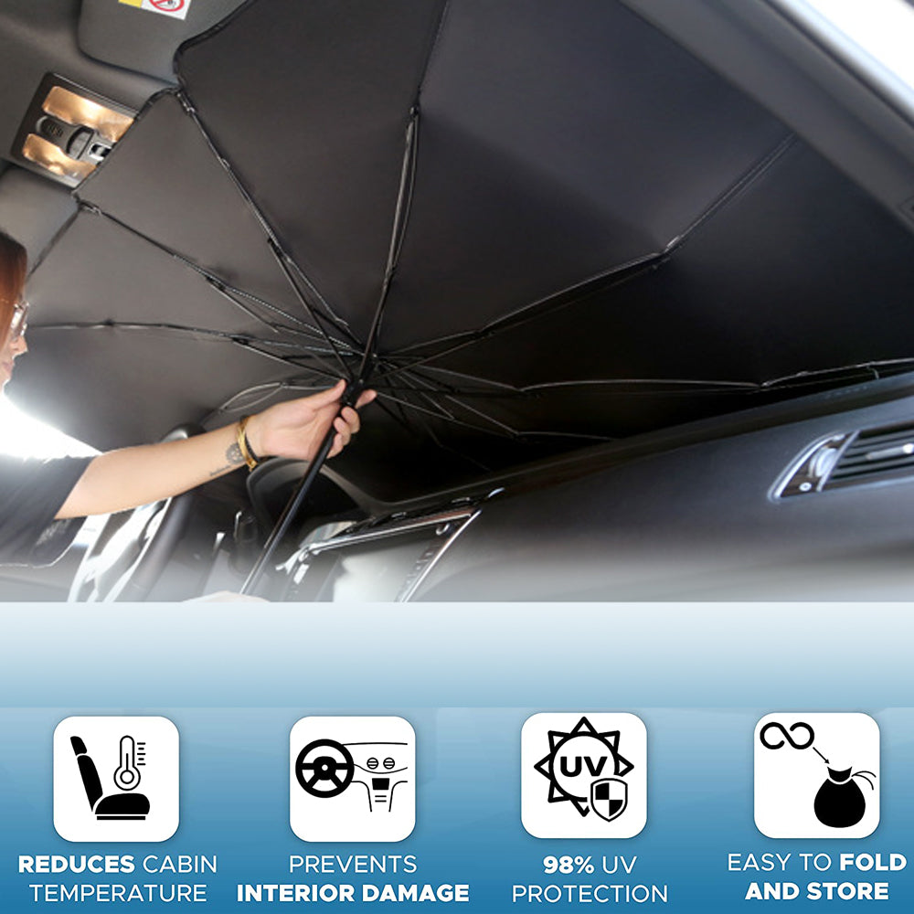 Parasol plegable para parabrisas de coche, sombrilla con protección UV, aislamiento térmico, cubierta para ventana delantera de coche, Protector Interior, Gadgets de verano