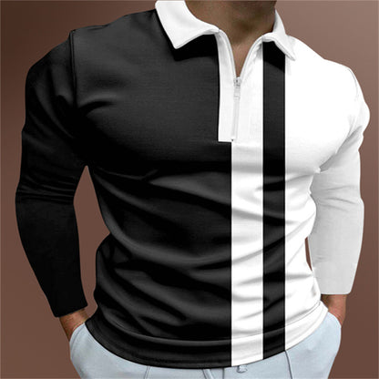 Men's POLO Shirt Striped Printed Short Sleeve T-Shirt Lapel Shirt - Here2Save