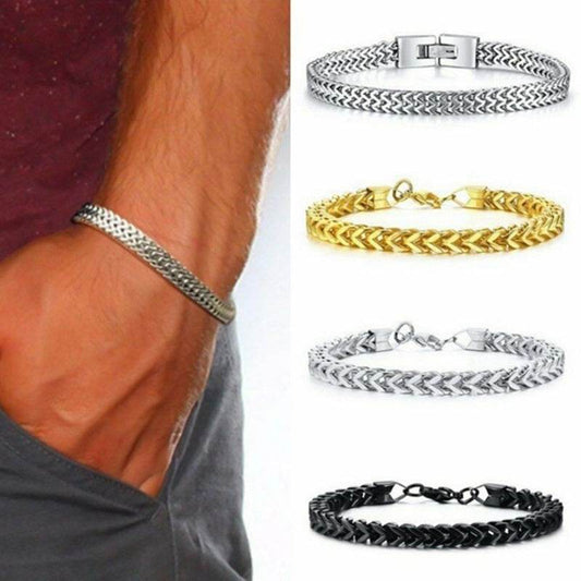 Stylish Stainless Steel Chain Bracelet For Men Personality Charm Chain Bracelets Male Jewelry - Here2Save