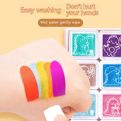 Washable Non-toxic Kindergarten Paint Hand Palm Painting Stamp Pad Graffiti Painting Toy