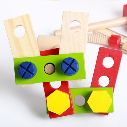 Wooden toy simulation disassembly toolbox