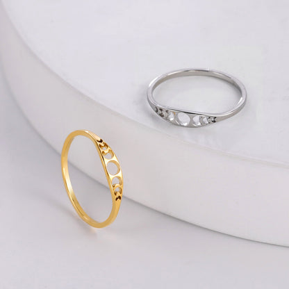 Cut Titanium Steel Gold Hollowed-out Sun Ring