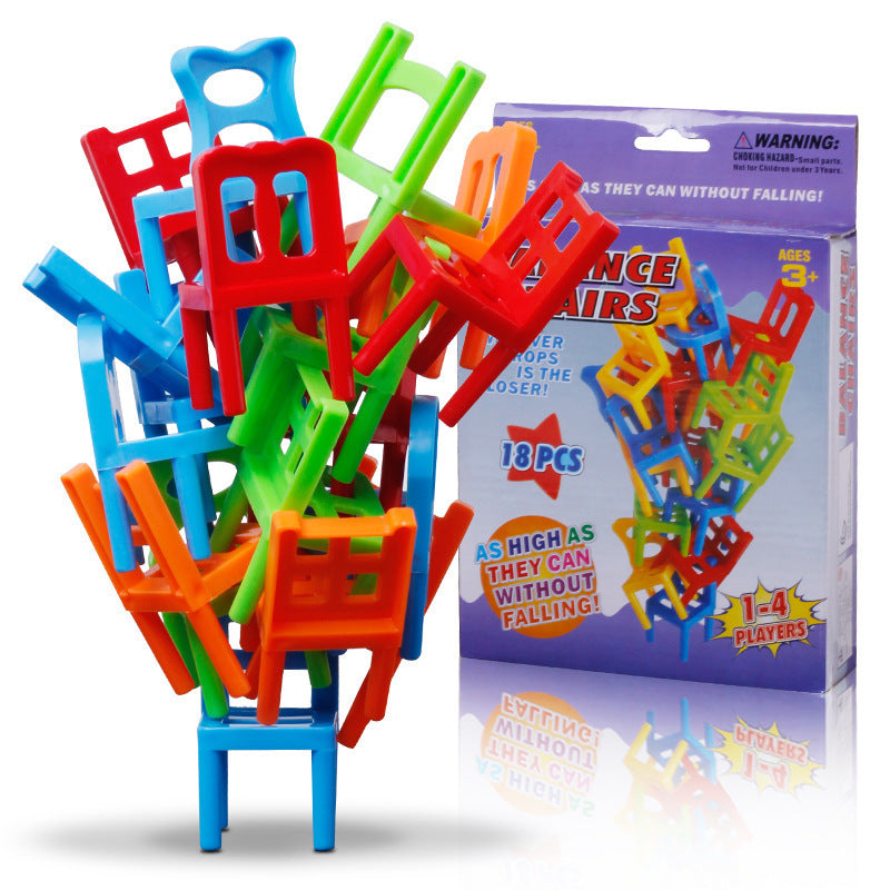 Board Game Balance Chairs Adult Kids Stacking Game Pipelines Parent-child DIY Interactive Toy Educational Toy