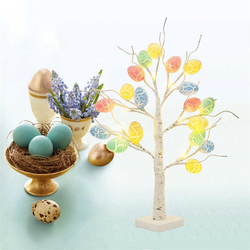 Easter Decoration 60cm Birch Tree Home Easter Egg LED Light Gift Spring Party Tabletop Ornaments Light Easter Party Kids Gifts - Here2Save