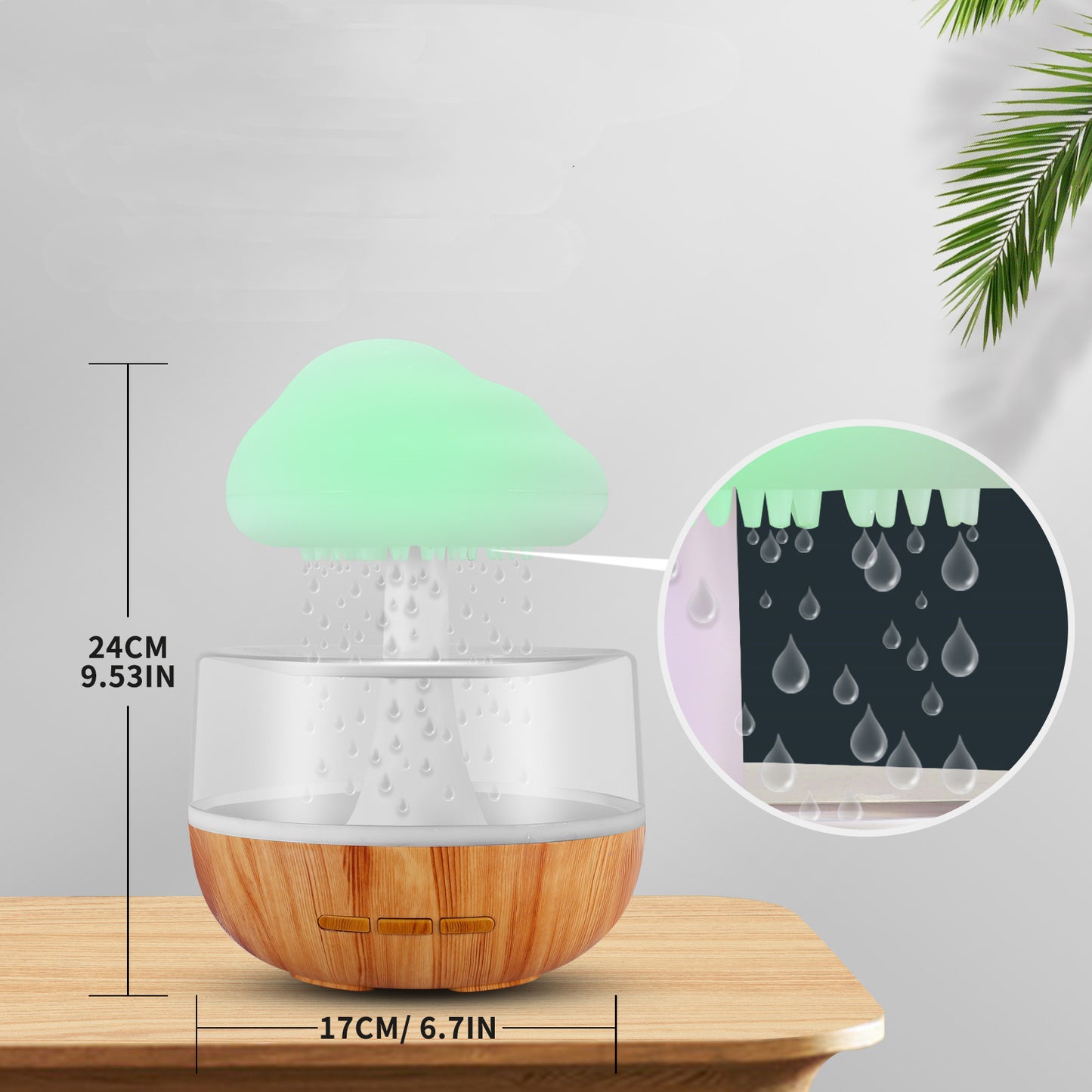 Raining Cloud Humidifier With Night Light Aromatherapy Essential Oil Diffuser Micro Humidifier Relaxing Mood Water Drop Sound For Home - Here2Save