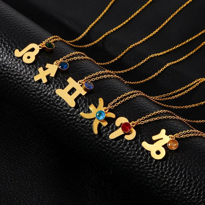 Necklace Stainless Steel Zircon Ornament - Here2Save