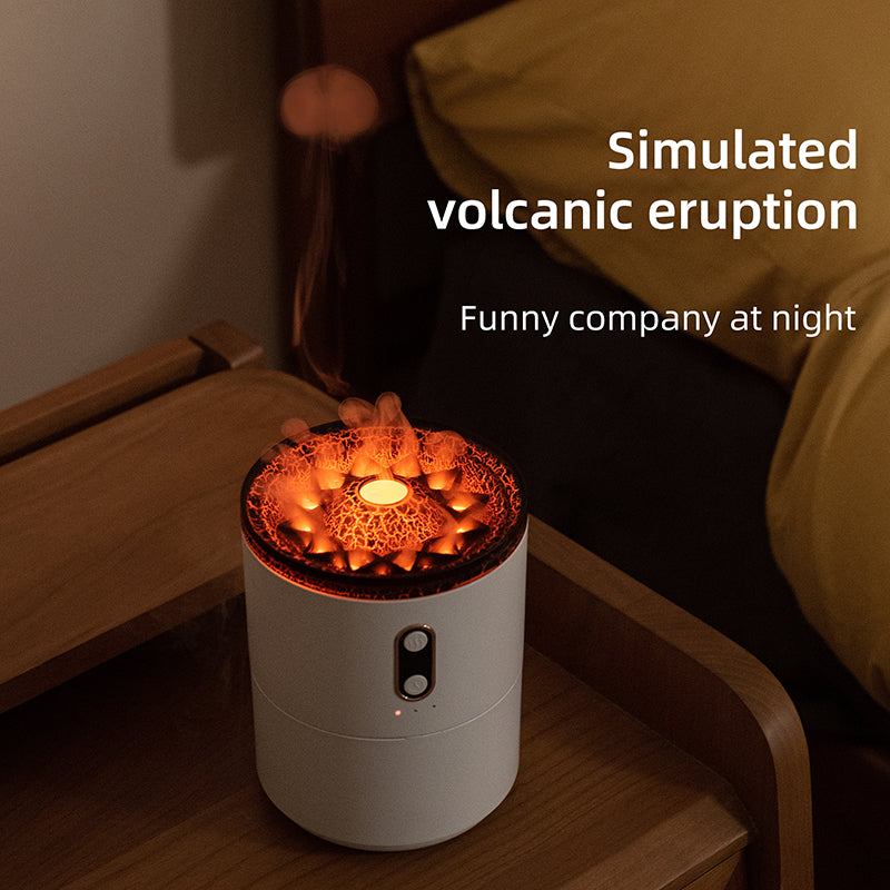 Volcanic Flame Aroma Essential Oil Diffuser USB Portable Jellyfish Air Humidifier Night Light Lamp Fragrance Humidifier - Here2Save