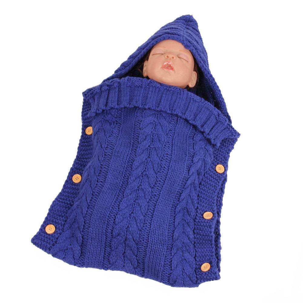 New Autumn Winter Newborn Baby Boy Girl Knit Sleeping Bag Clothes Infant Baby Pure Color Hold Blanket - Here2Save