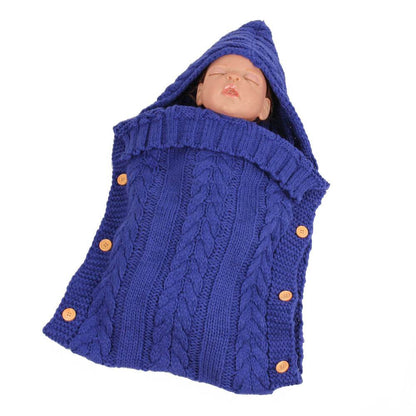 New Autumn Winter Newborn Baby Boy Girl Knit Sleeping Bag Clothes Infant Baby Pure Color Hold Blanket - Here2Save