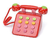 Wooden Strawberry Simulation Phone Play House Toy