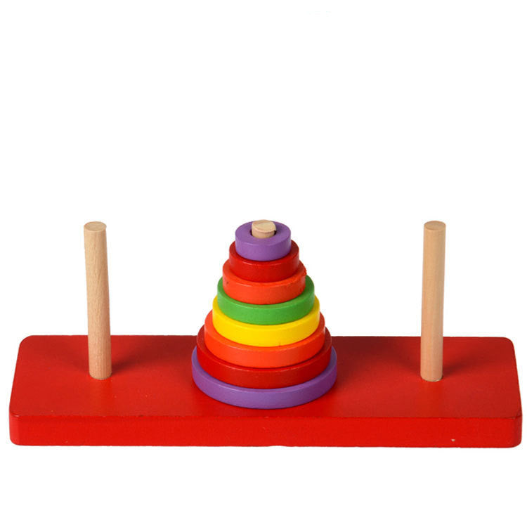 Colorful Hanoi Tower Wooden Toy