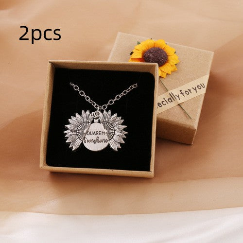 You Are My Sunshine Sunflower Necklace Women Men - Here2Save