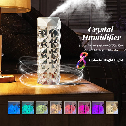 Crystal Lamp Air Humidifier Color Night Light Touch Lamp With Cool Mist Maker Fogger LED Atmosphere Room Decoration Home Decor Lights - Here2Save