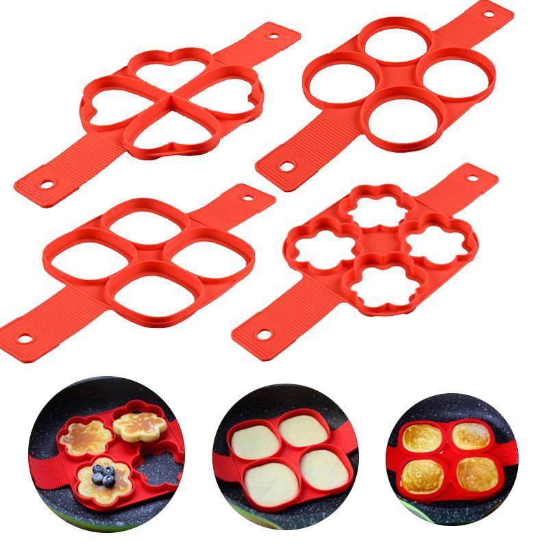 Silicone Non Stick Fantastic Egg Pancake Maker Ring Kitchen Baking Omelet Molds Flip Cooker Egg Ring Mold - Here2Save