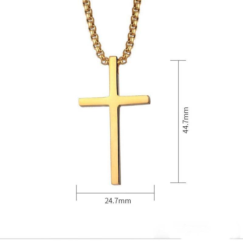 Smooth Simple Titanium Cross Pendant Male And Female Personality Necklace - Here2Save