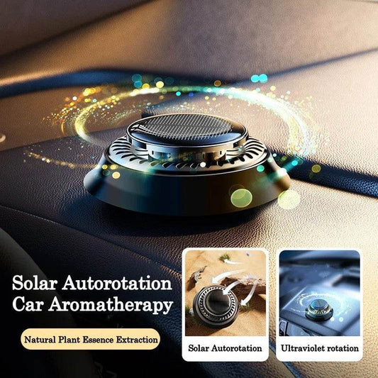 Portable Kinetic Car Air Freshener Solar Powered Double Ring Rotating Air Cleaner Perfume Fragrance Diffuser - Here2Save