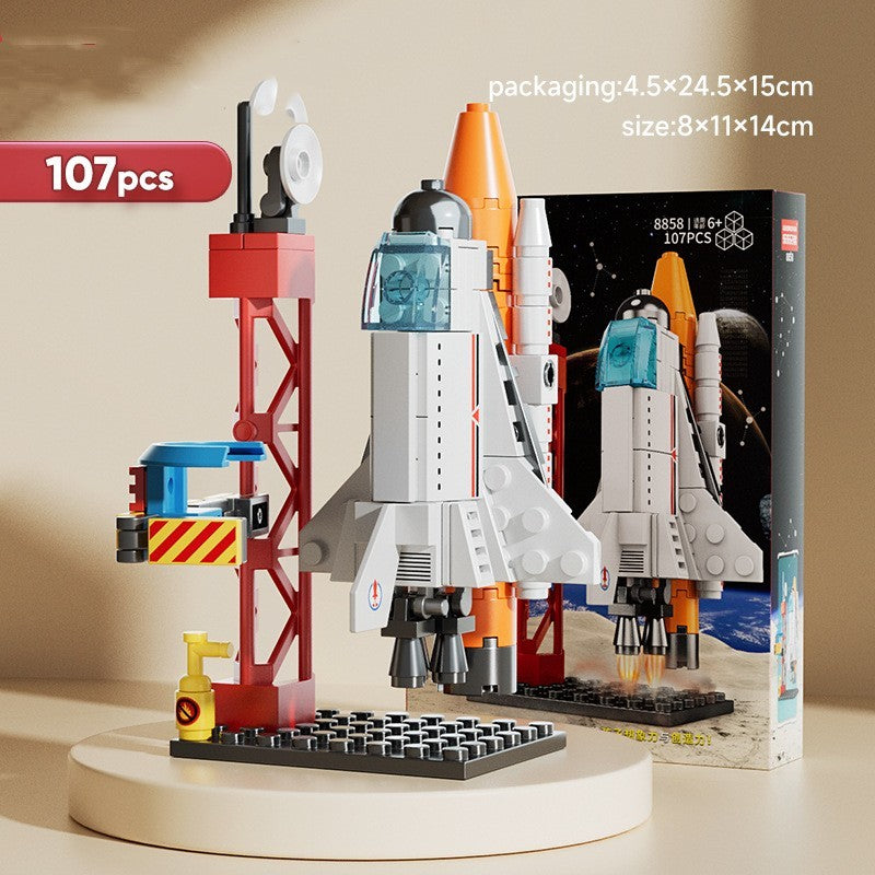 Aerospace Building Blocks Rocket Ship Model Small Particles Children's Assembled Toys Gift Boy