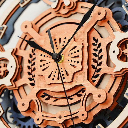 Robotime LC701 Time Art Romantic Notes Wall Clock EU Style Mechanical Design Building Model Set 3D Wooden Puzzle For Kids Adults - Here2Save