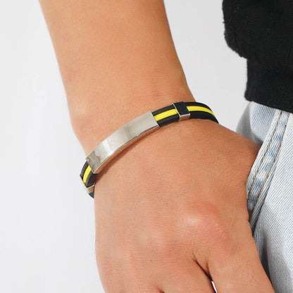 Titanium Steel Silicone Bracelet Stainless Steel - Here2Save
