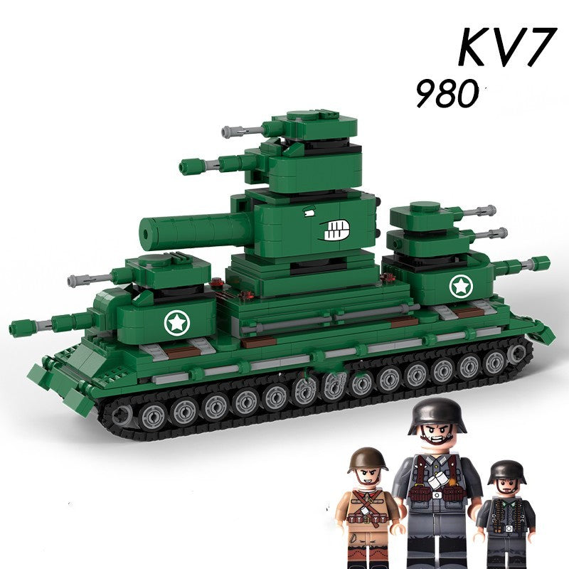 Compatible Building Blocks MOC Restore World Of Tanks KV99KV-44 Model Piecing  Boy Birthday Gift